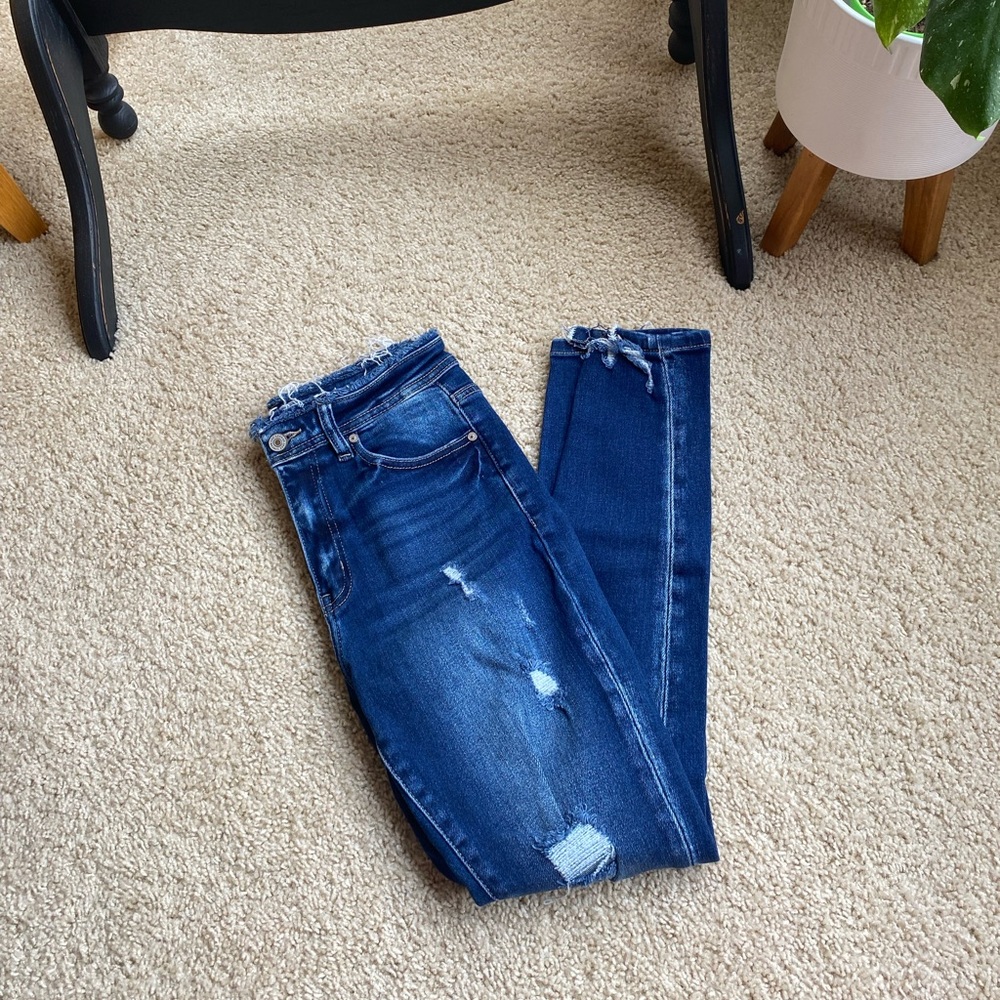 KanCan Dark Blue Distressed Skinny Jeans